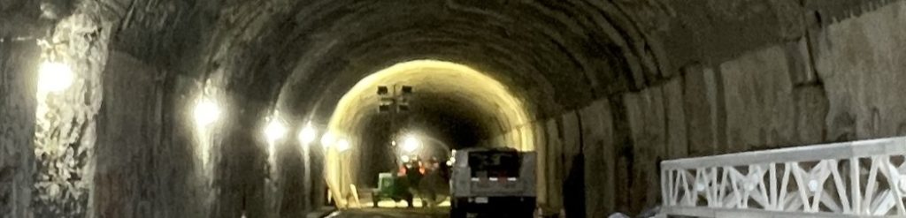 Tunnel after hydrodemolition of the ceiling was complete.